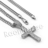 Lab diamond Micro Pave Convex Jesus Cross w/ Miami Cuban Chain BR045 - Raonhazae