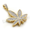 Lab diamond Micro Pave Marijuana Pendant w/ Miami Cuban Chain BR048 - Raonhazae