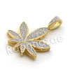 Lab diamond Micro Pave Marijuana Pendant w/ Miami Cuban Chain BR048 - Raonhazae