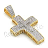 Lab diamond Micro Pave Convex Jesus Piece Pendant w/ Miami Cuban Chain BR049 - Raonhazae