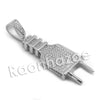 Lab diamond Micro Pave Slim Electronic Plug Pendant w/ Miami Cuban Chain BR051 - Raonhazae