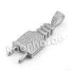 Lab diamond Micro Pave Slim Electronic Plug Pendant w/ Miami Cuban Chain BR051 - Raonhazae