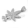 Lab diamond Micro Pave Marijuana Leaf Hands Pendant w/ Miami Cuban Chain BR053 - Raonhazae