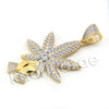 Lab diamond Micro Pave Marijuana Leaf Hands Pendant w/ Miami Cuban Chain BR053 - Raonhazae