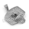 Lab diamond Micro Pave Basketball Hoop Pendant w/ Miami Cuban Chain BR056 - Raonhazae