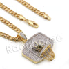 Lab diamond Micro Pave Basketball Hoop Pendant w/ Miami Cuban Chain BR056 - Raonhazae