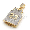 Lab diamond Micro Pave Jersey 23 Pendant w/ Miami Cuban Chain BR057 - Raonhazae