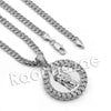 Lab diamond Micro Pave Medallion Jesus Face Pendant w/ Miami Cuban Chain BR058 - Raonhazae