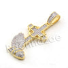 Lab diamond Micro Pave Jesus Cross Praying Pendant w/ Miami Cuban Chain BR059 - Raonhazae