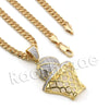 Lab diamond Micro Pave Basketball Rim Pendant w/ Miami Cuban Chain BR061 - Raonhazae