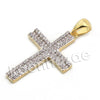 Lab diamond Micro Pave Jesus Cross w/ Miami Cuban Chain BR066 - Raonhazae