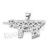 Lab diamond Micro Pave Gangsta Machine Gun Pendant w/ Rope Chain BR072 - Raonhazae