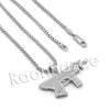 Lab diamond Micro Pave Gangsta Machine Gun Pendant w/ Rope Chain BR072 - Raonhazae