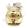 Lab diamond Micro Pave Royal Lion King Pendant w/ Miami Cuban Chain BR074 - Raonhazae