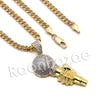 Lab diamond Micro Pave Fiend of a Microphone Pendant w/ Miami Cuban Chain BR077 - Raonhazae