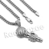 Lab diamond Micro Pave Fiend of a Microphone Pendant w/ Miami Cuban Chain BR077 - Raonhazae