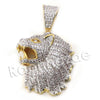 Lab diamond Micro Pave Inglorious Lion Roar Pendant w/ Miami Cuban Chain BR079 - Raonhazae