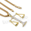 Lab diamond Micro Pave Gangsta Justice Pendant w/ Miami Cuban Chain BR082 - Raonhazae