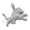 Lab diamond Micro Pave Ferocious Lion King Pendant w/ Miami Cuban Chain BR084 - Raonhazae