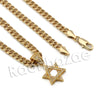 Lab diamond Micro Pave Mini Star of David Pendant w/ Miami Cuban Chain BR085 - Raonhazae