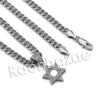 Lab diamond Micro Pave Mini Star of David Pendant w/ Miami Cuban Chain BR085 - Raonhazae