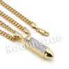 Lab diamond Micro Pave Bullet Pendant w/ Miami Cuban Chain BR087 - Raonhazae