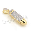 Lab diamond Micro Pave Bullet Pendant w/ Miami Cuban Chain BR087 - Raonhazae