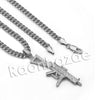 Lab diamond Micro Pave AK47 Machine Gun Pendant w/ Miami Cuban Chain BR090 - Raonhazae