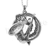 Antique Chain Saxophone Magnifying Glass Locket Pendant Necklace - Raonhazae