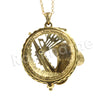 Antique Chain Saxophone Magnifying Glass Locket Pendant Necklace - Raonhazae