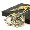 Antique Chain Vintage Turtoise Magnifying Glass Locket Pendant Necklace - Raonhazae