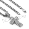 Lab diamond Micro Pave Uzi Jesus Cross w/ Miami Cuban Chain BR097 - Raonhazae