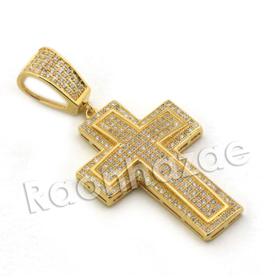 Lab diamond Micro Pave Uzi Jesus Cross w/ Miami Cuban Chain BR097 - Raonhazae