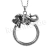 Antique Chain Vintage Elephant/ Mamoth Magnifying Glass Locket Pendant Necklace - Raonhazae