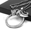 Antique Chain Vintage Elephant/ Mamoth Magnifying Glass Locket Pendant Necklace - Raonhazae