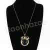 Antique Chain Vintage Elephant/ Mamoth Magnifying Glass Locket Pendant Necklace - Raonhazae