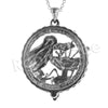 Antique Vintage Design Mermaid Glass 5X Magnifying Glass Locket Pendant Necklace - Raonhazae