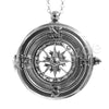 Antique Vintage Design Compass 5X Magnifying Glass Locket Pendant Necklace - Raonhazae