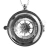 Antique Vintage Design Compass 5X Magnifying Glass Locket Pendant Necklace - Raonhazae