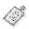 Lab diamond Micro Pave Framed Jesus Face Pendant w/ Miami Cuban Chain BR108 - Raonhazae