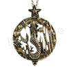 Antique Vintage Design Starry Mermaid 5x Magnifying Glass Locket Pendant Necklace - Raonhazae