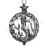 Antique Vintage Design Starry Mermaid 5x Magnifying Glass Locket Pendant Necklace - Raonhazae