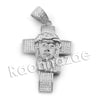 Lab diamond Micro Pave Jesus Head Cross Pendant w/ Miami Cuban Chain BR112 - Raonhazae