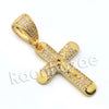 Lab diamond Micro Pave Rounded Jesus Cross Pendant w/ Miami Cuban Chain BR113 - Raonhazae