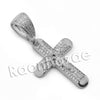 Lab diamond Micro Pave Rounded Jesus Cross Pendant w/ Miami Cuban Chain BR113 - Raonhazae