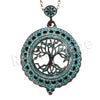 Patina Antique Vintage Design Tree of Life 5X Magnifying Glass Locket Pendant Necklace - Raonhazae