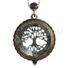 Patina Antique Vintage Design Tree of Life 5X Magnifying Glass Locket Pendant Necklace - Raonhazae