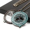 Patina Antique Vintage Design Tree of Life 5X Magnifying Glass Locket Pendant Necklace - Raonhazae