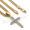 Lab diamond Micro Pave Uzi Cross w/ Miami Cuban Chain BR121 - Raonhazae