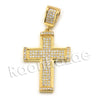 Lab diamond Micro Pave Jesus Cross Pendant w/ Miami Cuban Chain BR126 - Raonhazae